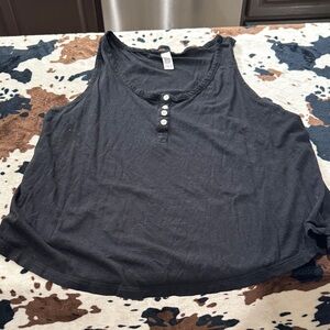 Stars Above Black Buttoned Tank Top